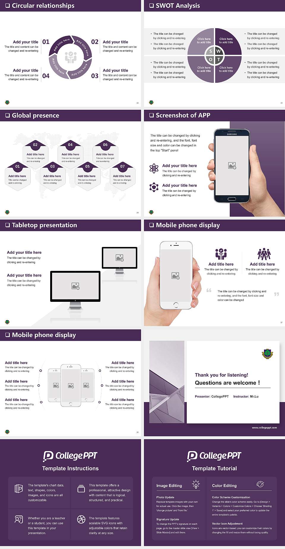 Sapporo University General PPT Template4:3 ratio PPT effect preview image5
