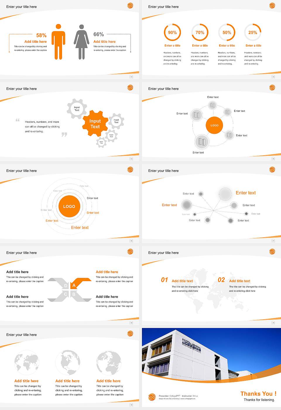 Sanyo-Onoda City University Course/Courseware Creation PPT Template16:9 ratio PPT effect preview image4