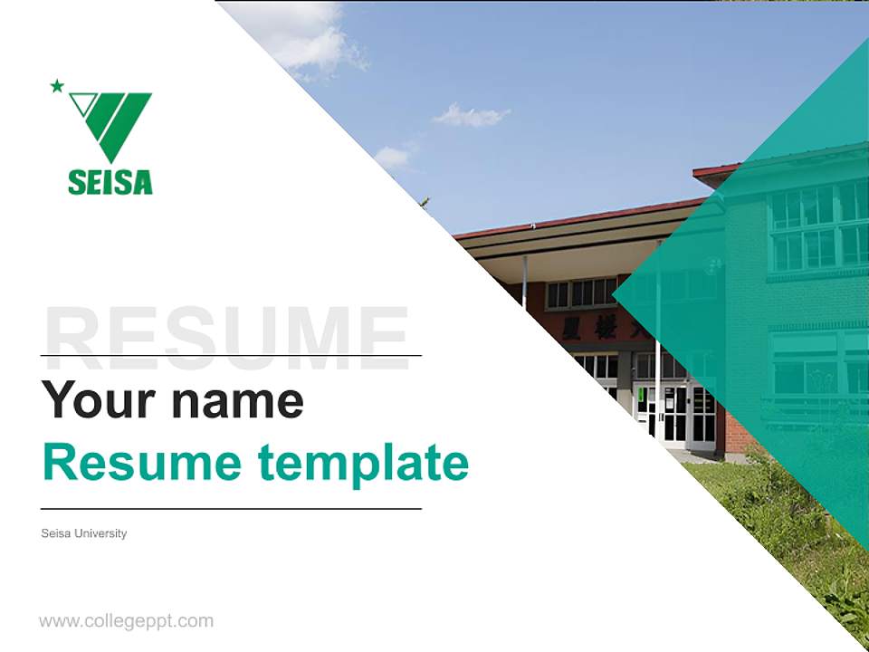 Seisa University Resume PPT Template4:3 ratio PPT effect preview image5