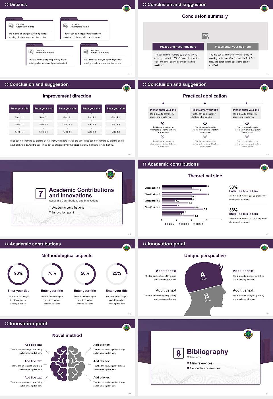 Sapporo University Graduation Thesis Defense PPT Template16:9 ratio PPT effect preview image6