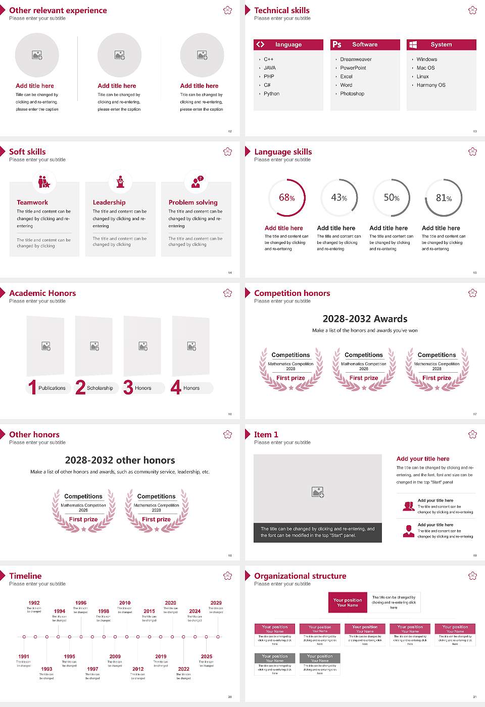 Shiraume Gakuen University Resume PPT Template16:9 ratio PPT effect preview image3