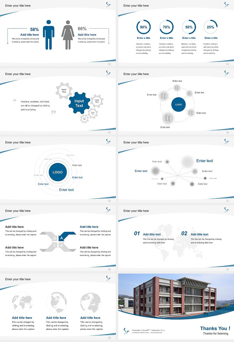 Shimonoseki City University Course/Courseware Creation PPT Template16:9 ratio PPT effect preview image4