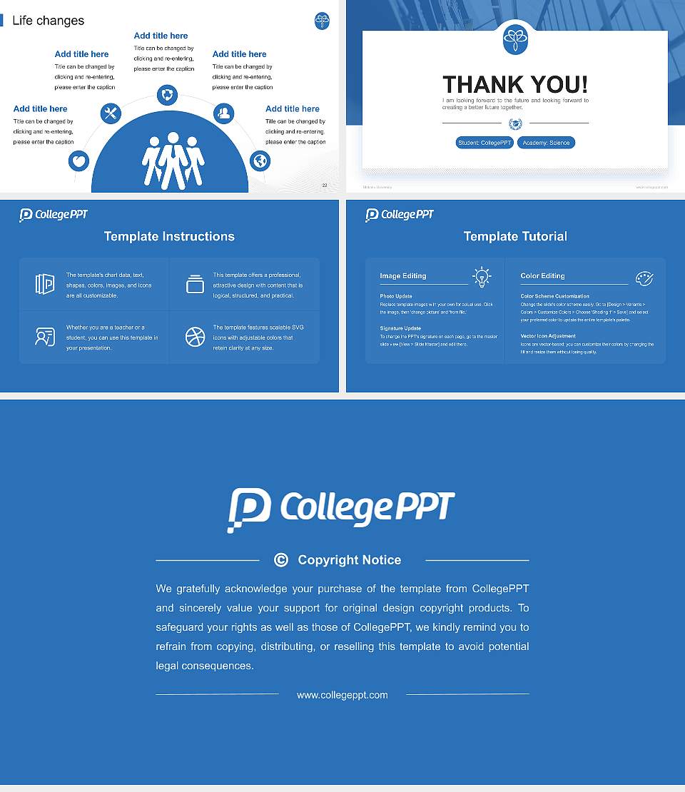 Shikoku University National Scholarship Defense PPT Template16:9 ratio PPT effect preview image4