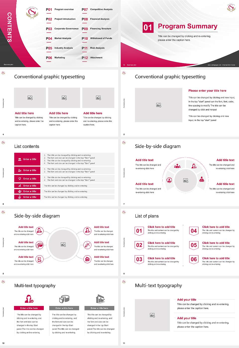 Shikoku Gakuin University Competition/Entrepreneurship Contest PPT Template16:9 ratio PPT effect preview image2