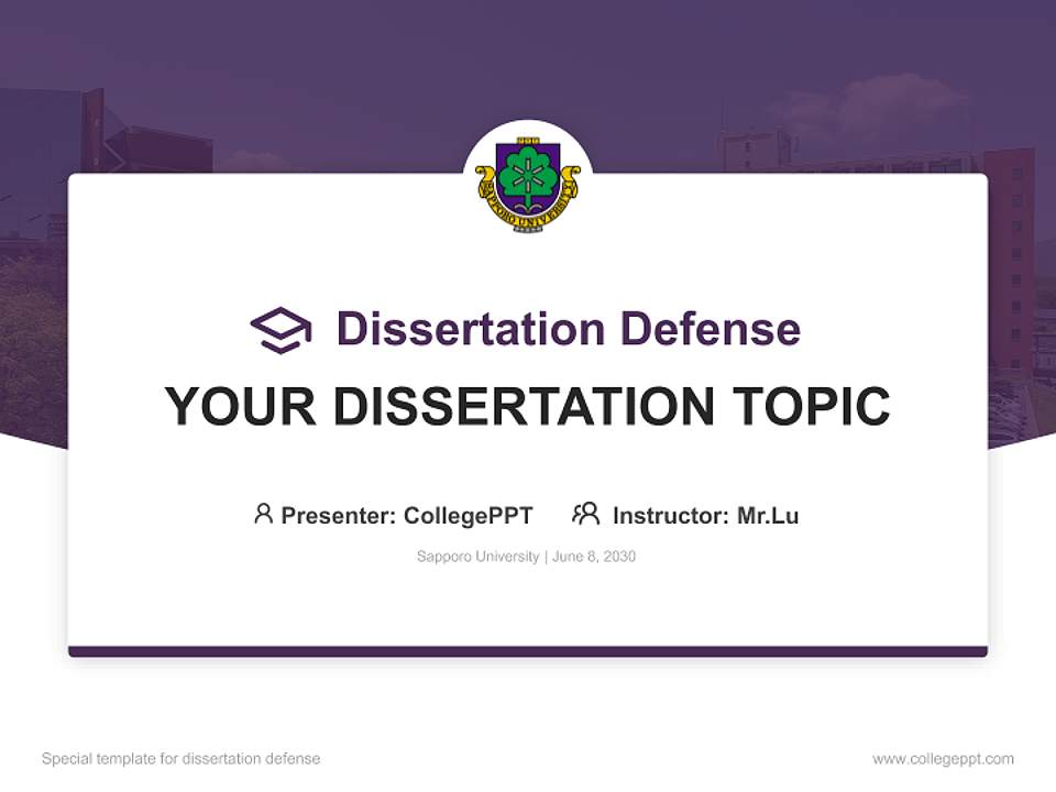 Sapporo University Graduation Thesis Defense PPT Template4:3 ratio PPT effect preview image7
