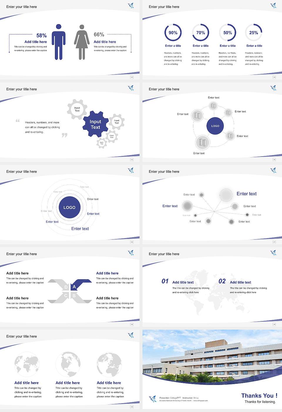 Shizuoka Graduate University of Public Health Course/Courseware Creation PPT Template16:9 ratio PPT effect preview image4