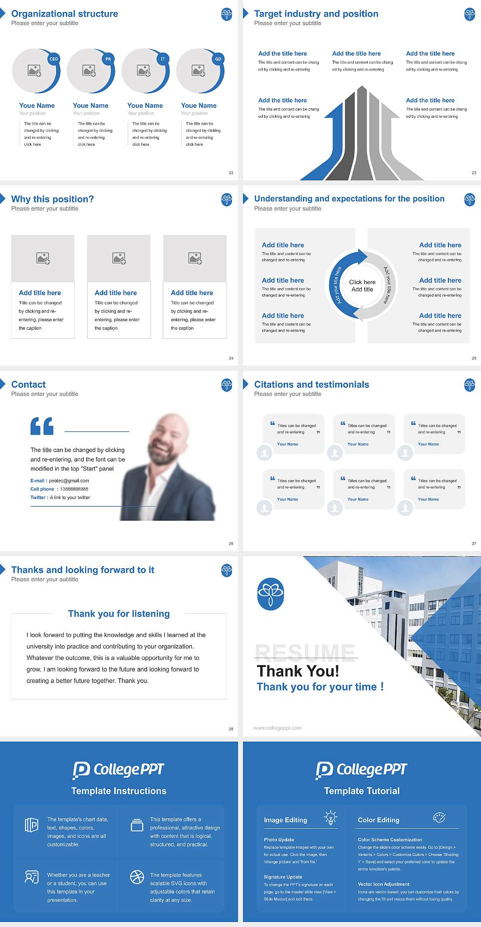Shikoku University Resume PPT Template4:3 ratio PPT effect preview image4