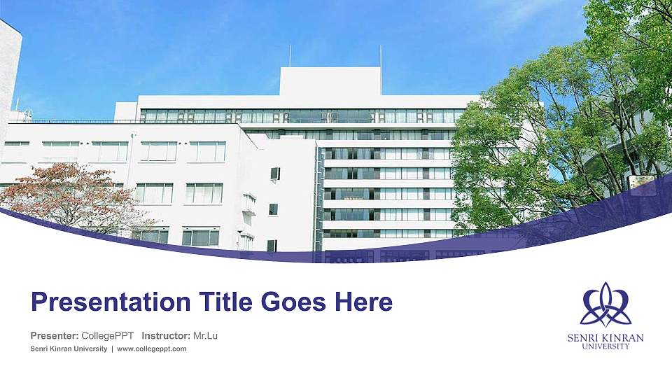 Senri Kinran University Course/Courseware Creation PPT Template16:9 ratio PPT effect preview image