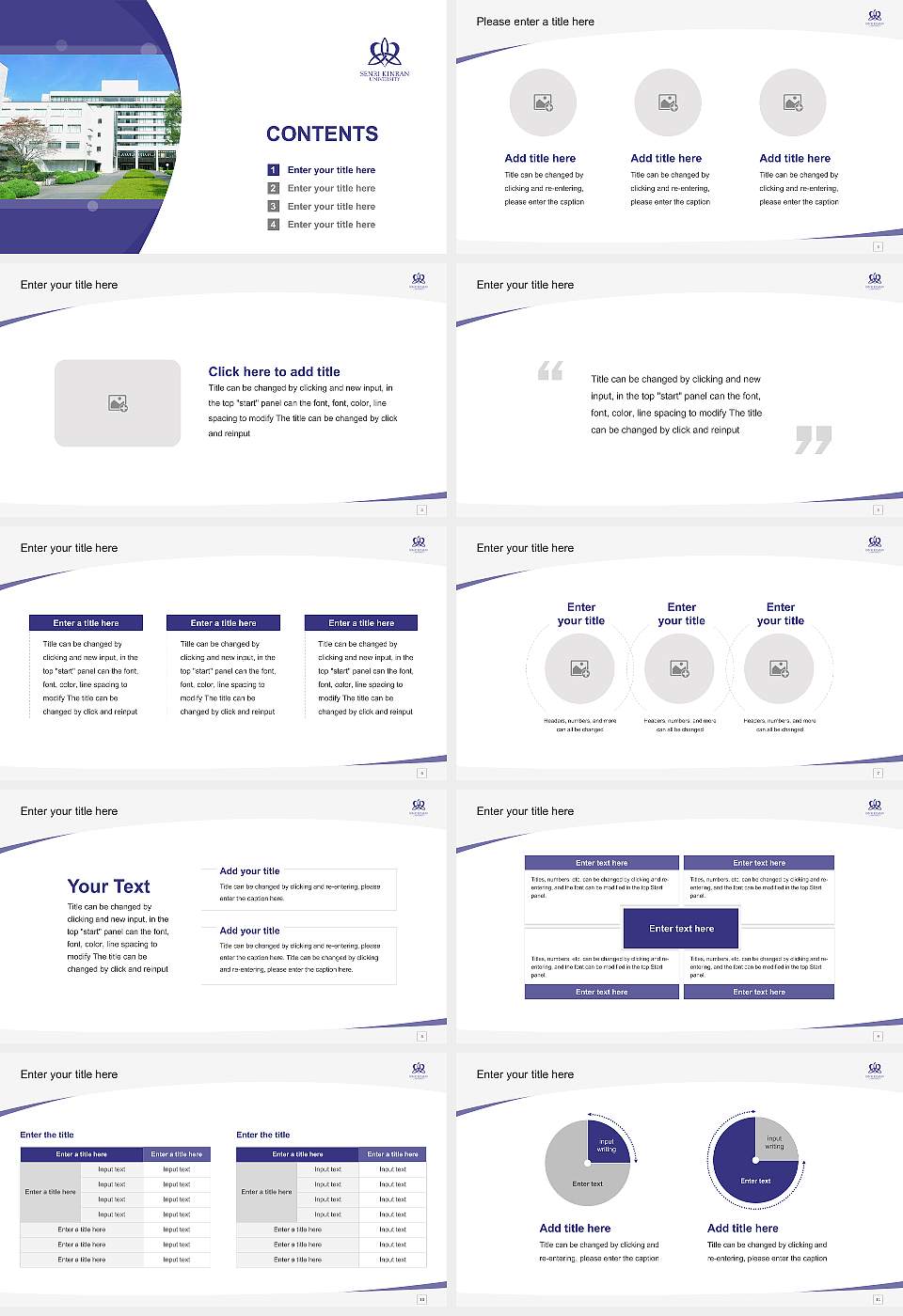 Senri Kinran University Course/Courseware Creation PPT Template16:9 ratio PPT effect preview image2