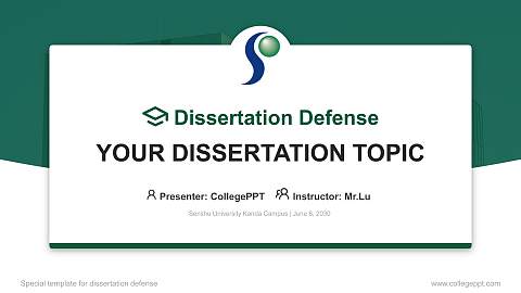 Senshu University Kanda Campus Graduation Thesis Defense PPT Template