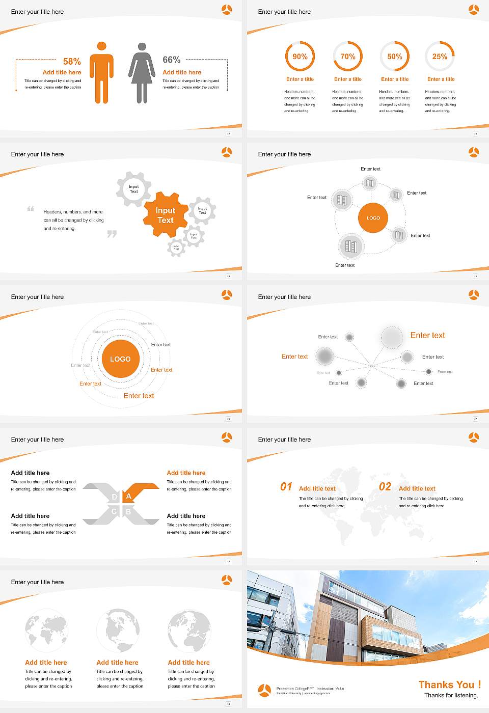 Shiseikan University Course/Courseware Creation PPT Template16:9 ratio PPT effect preview image4