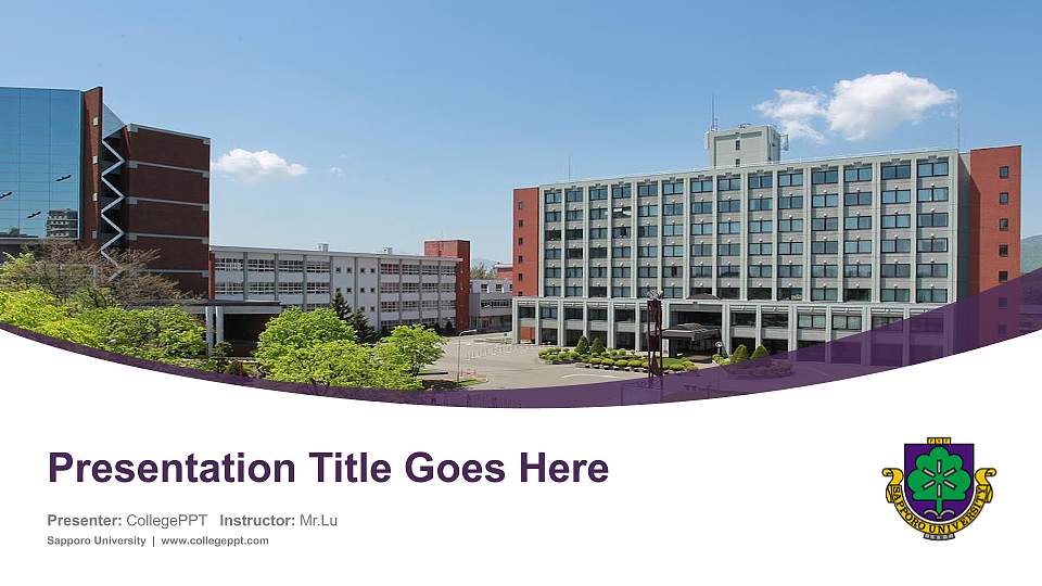 Sapporo University Course/Courseware Creation PPT Template16:9 ratio PPT effect preview image