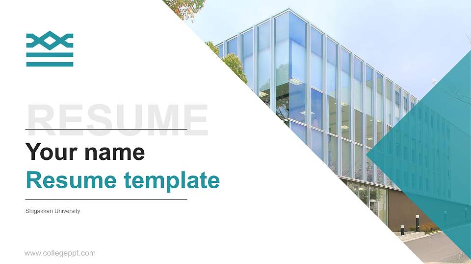 Shigakkan University Resume PPT Template16:9 ratio PPT effect preview image