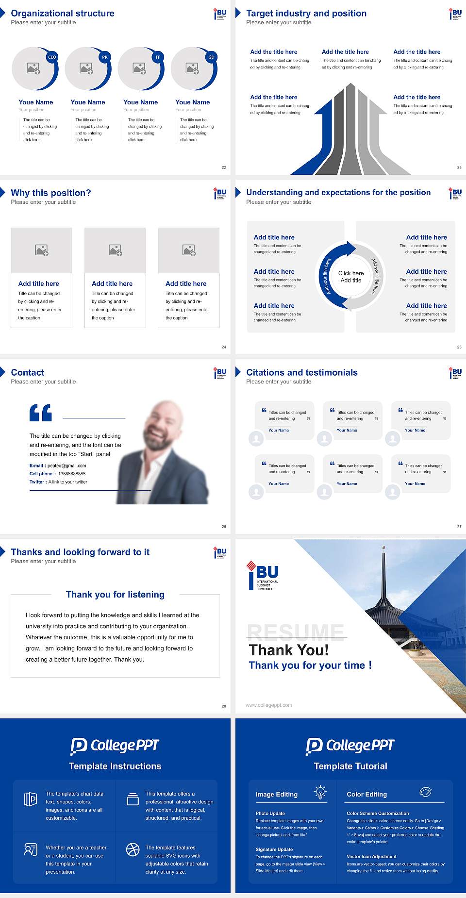 Shitennoji University Resume PPT Template4:3 ratio PPT effect preview image4