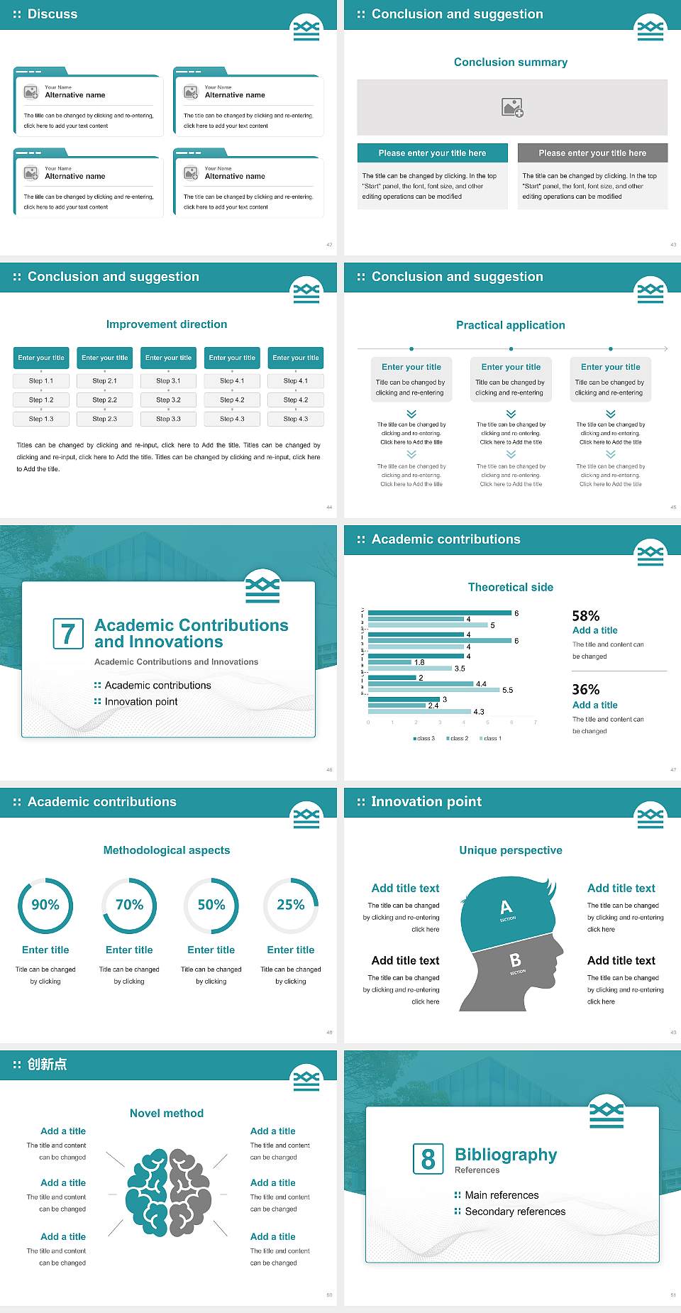 Shigakkan University Graduation Thesis Defense PPT Template4:3 ratio PPT effect preview image6
