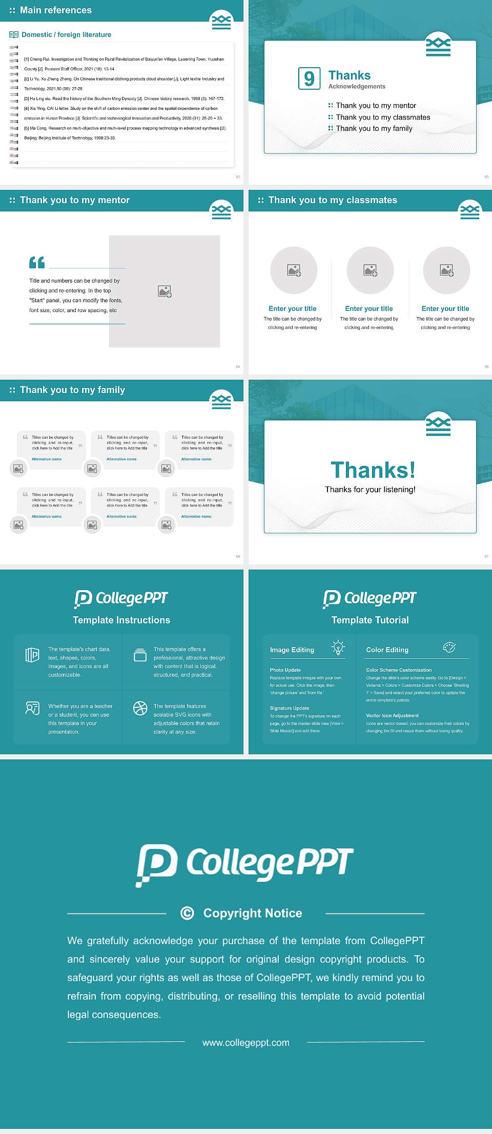 Shigakkan University Graduation Thesis Defense PPT Template4:3 ratio PPT effect preview image7