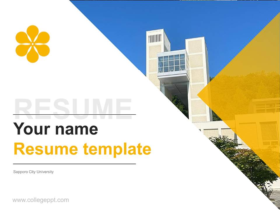 Sapporo City University Resume PPT Template4:3 ratio PPT effect preview image5