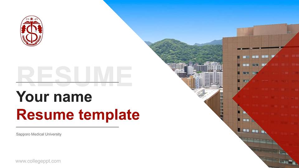 Sapporo Medical University Resume PPT Template16:9 ratio PPT effect preview image