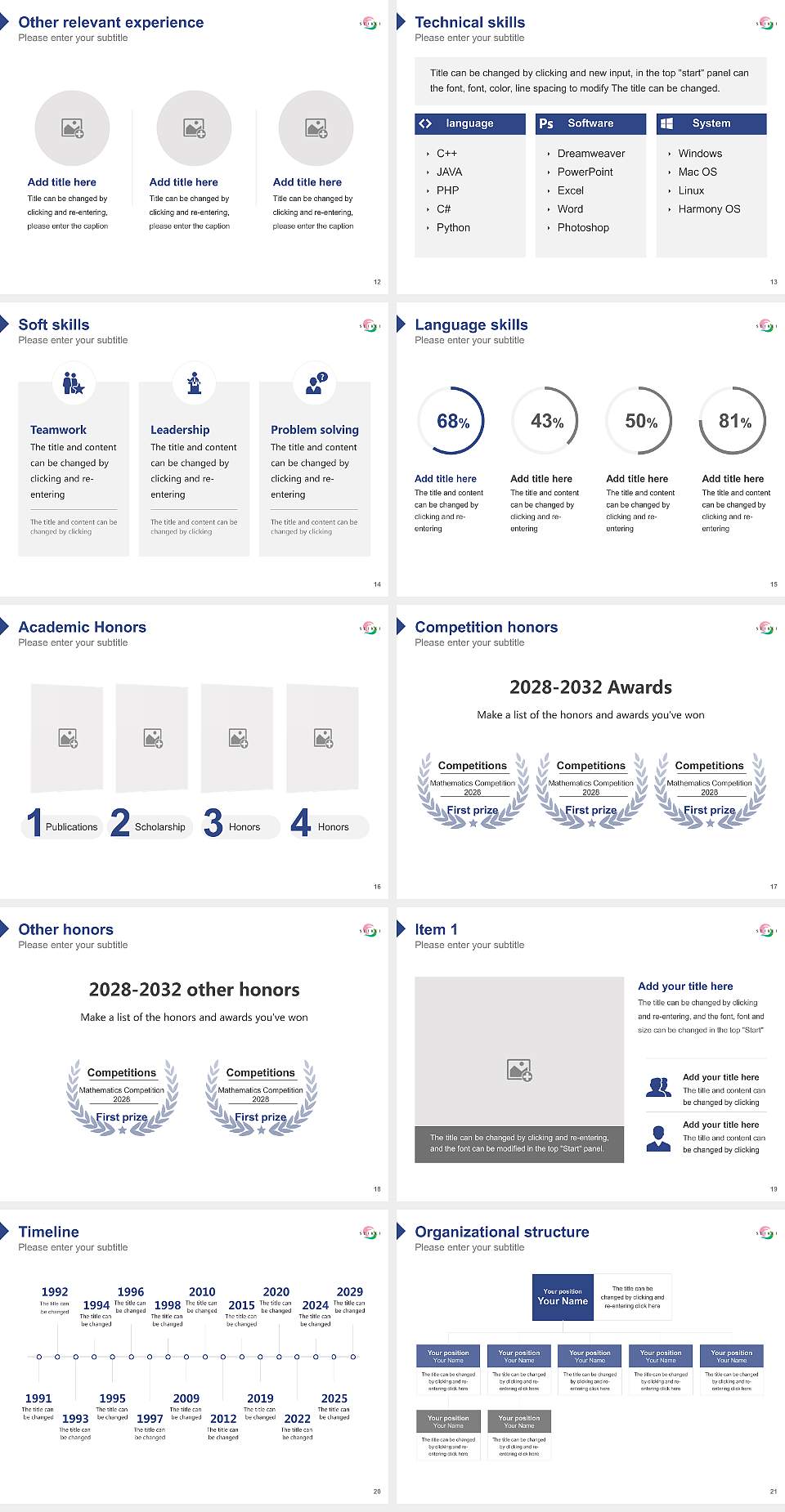 Seikei University Resume PPT Template4:3 ratio PPT effect preview image3