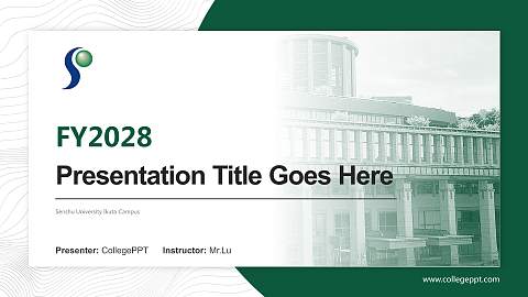 Senshu University Ikuta Campus Academic Presentation/Research Findings Report PPT Template