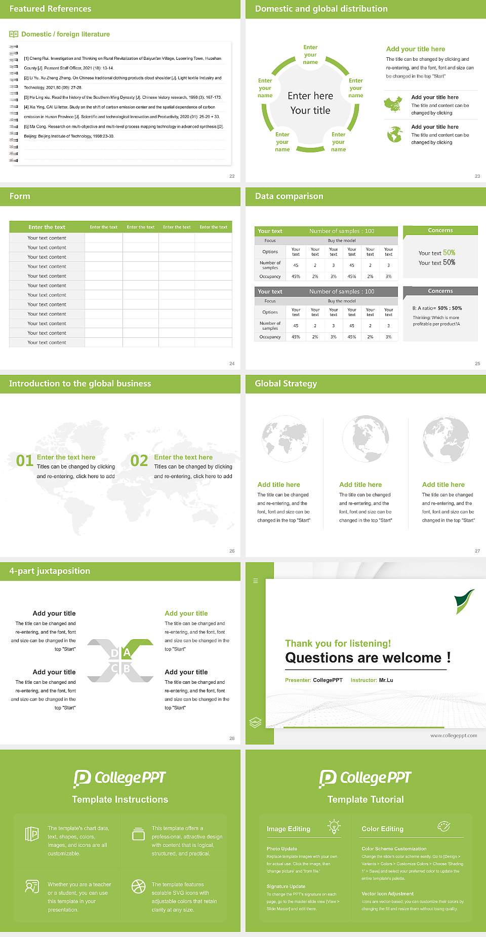 Shizuoka Sangyo University Iwata Campus Thesis Proposal/Graduation Defense PPT Template4:3 ratio PPT effect preview image4