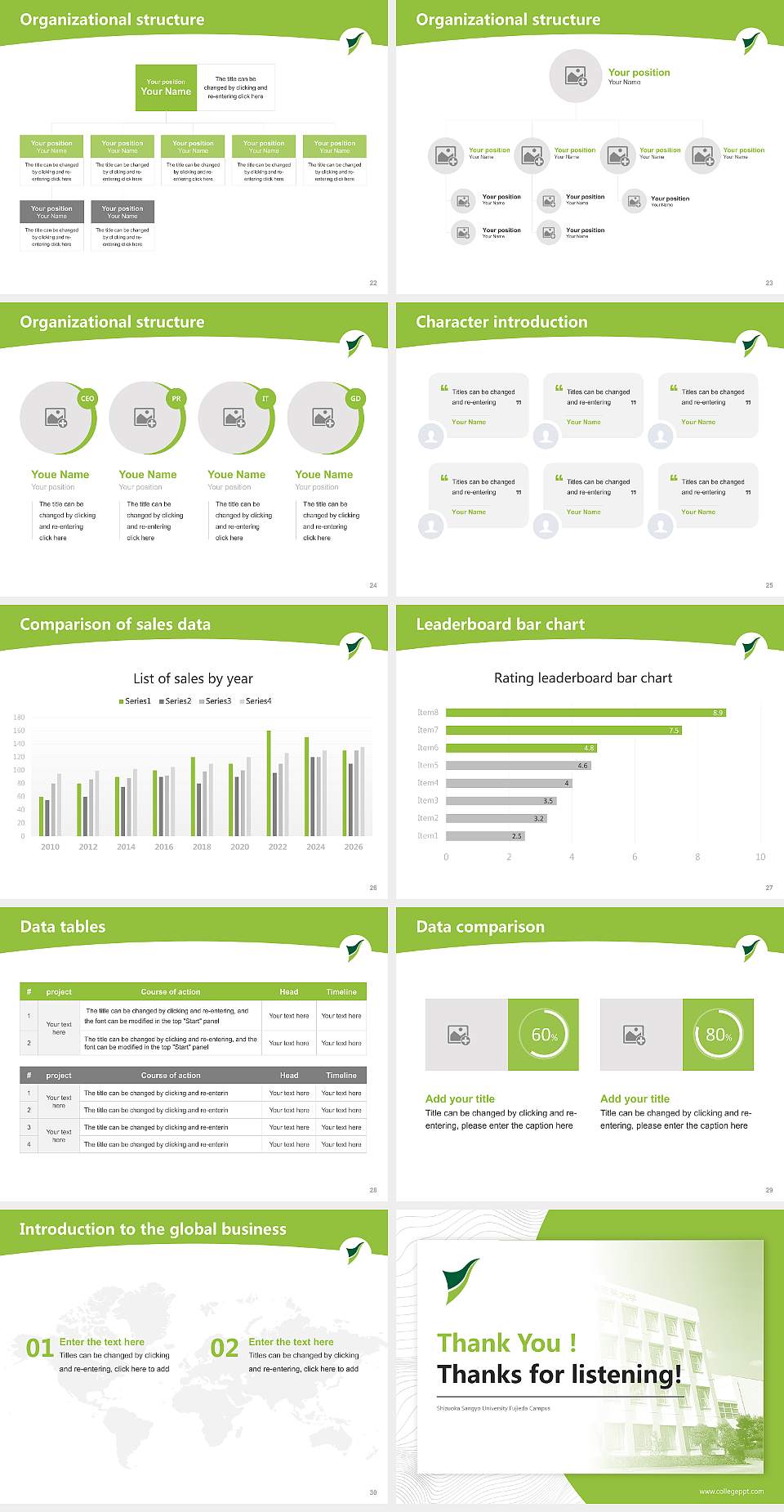 Shizuoka Sangyo University Fujieda Campus Academic Presentation/Research Findings Report PPT Template4:3 ratio PPT effect preview image4