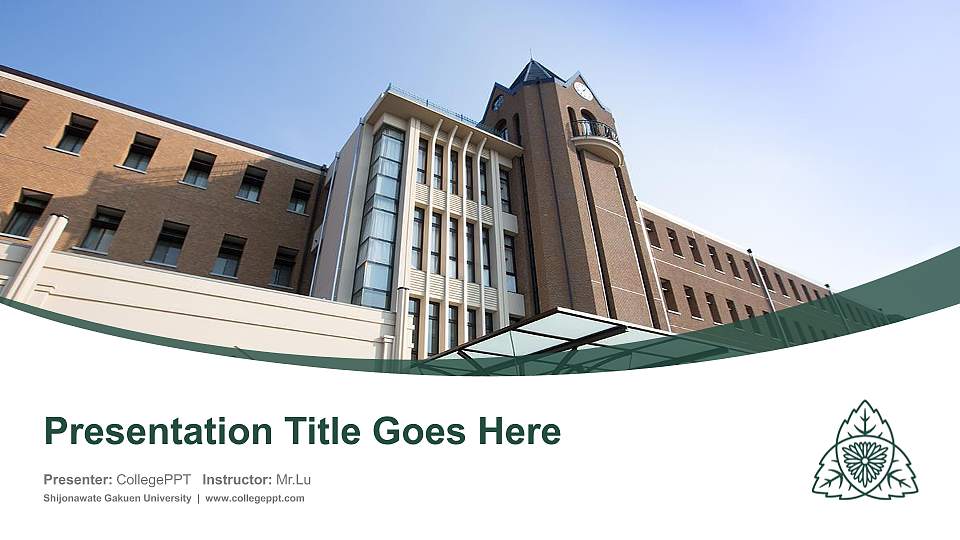 Shijonawate Gakuen University Course/Courseware Creation PPT Template16:9 ratio PPT effect preview image1