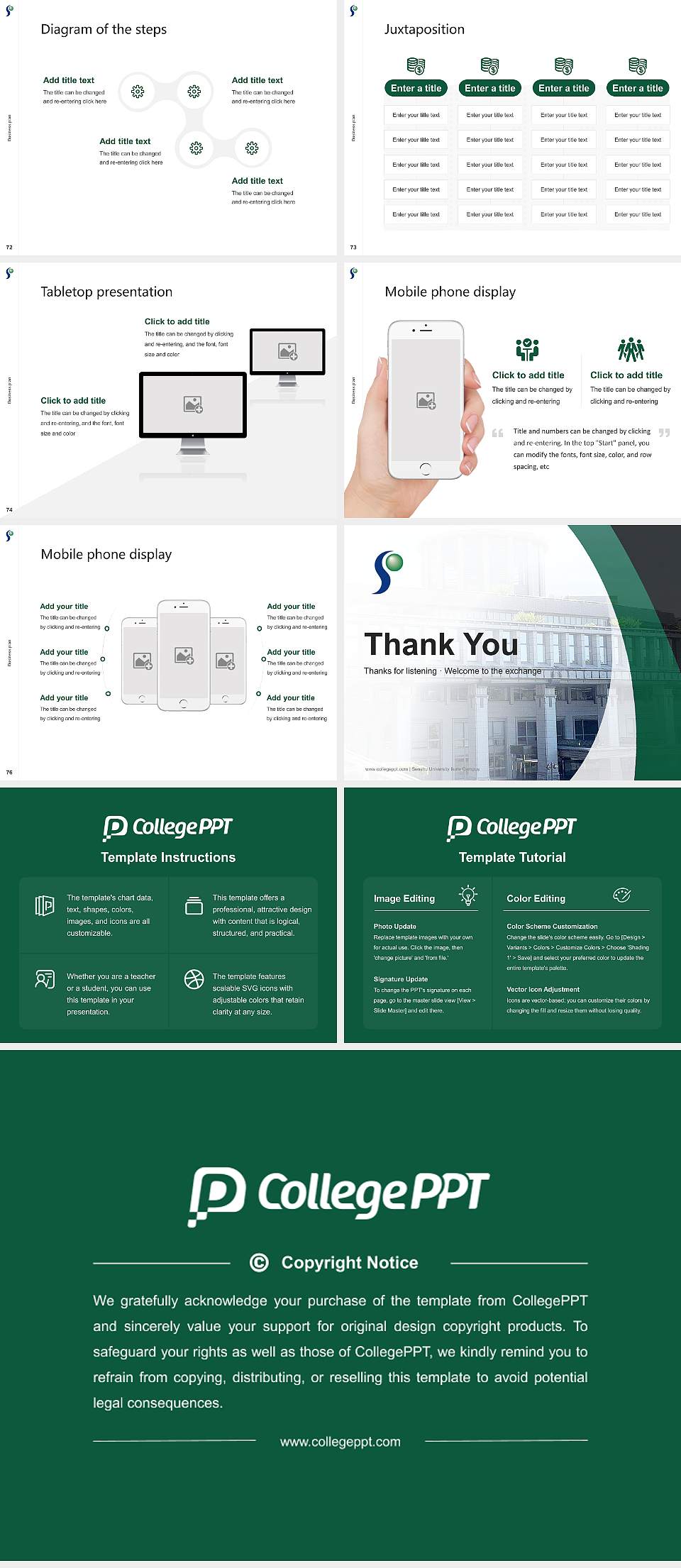 Senshu University Ikuta Campus Competition/Entrepreneurship Contest PPT Template4:3 ratio PPT effect preview image9