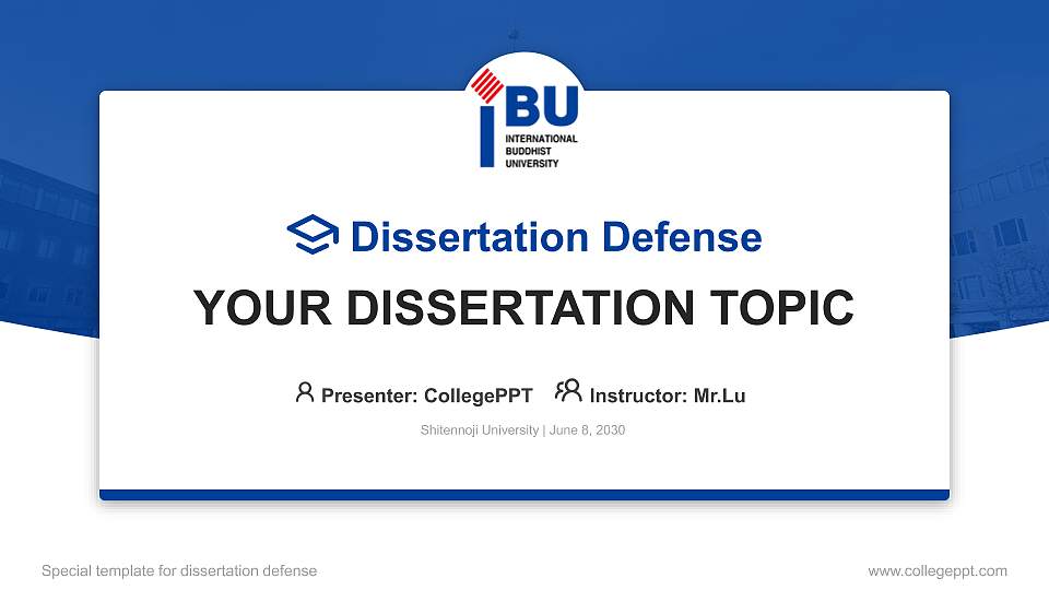 Shitennoji University Graduation Thesis Defense PPT Template16:9 ratio PPT effect preview image