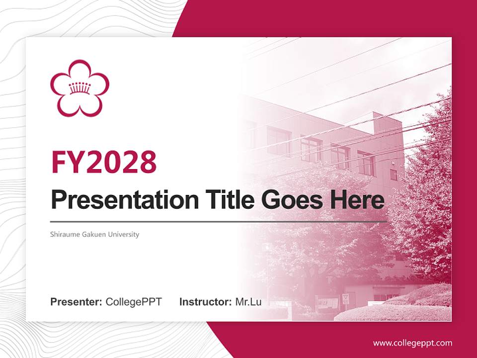 Shiraume Gakuen University Academic Presentation/Research Findings Report PPT Template4:3 ratio PPT effect preview image5