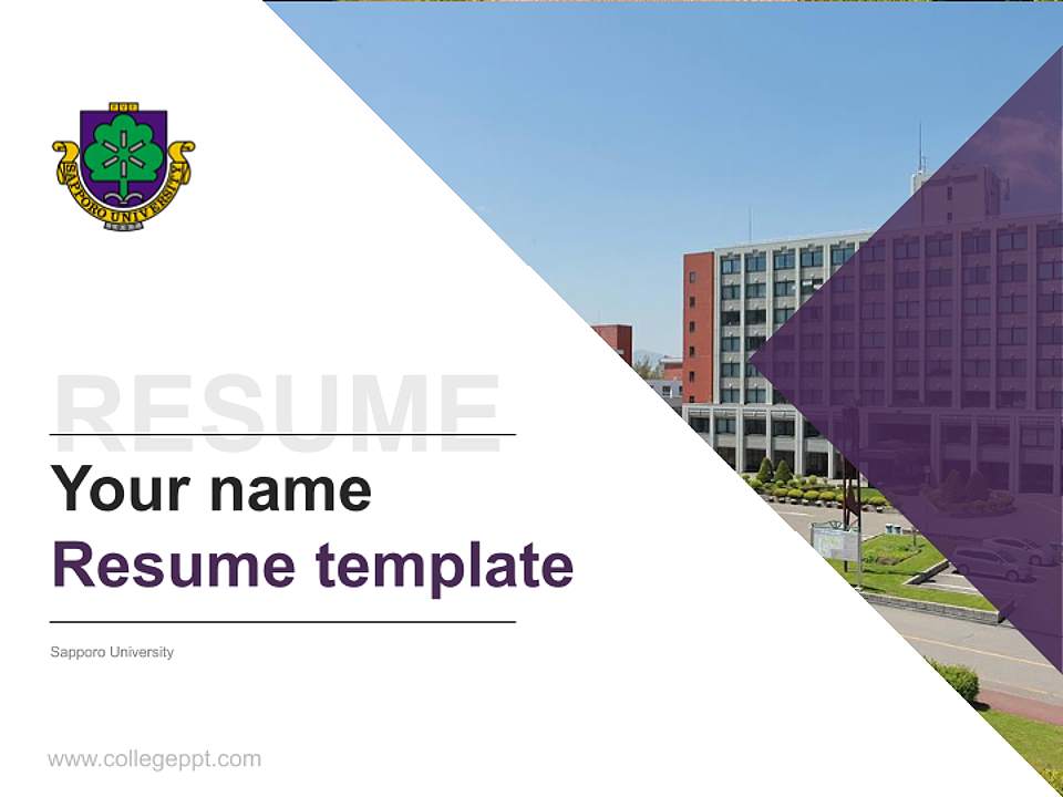 Sapporo University Resume PPT Template4:3 ratio PPT effect preview image5