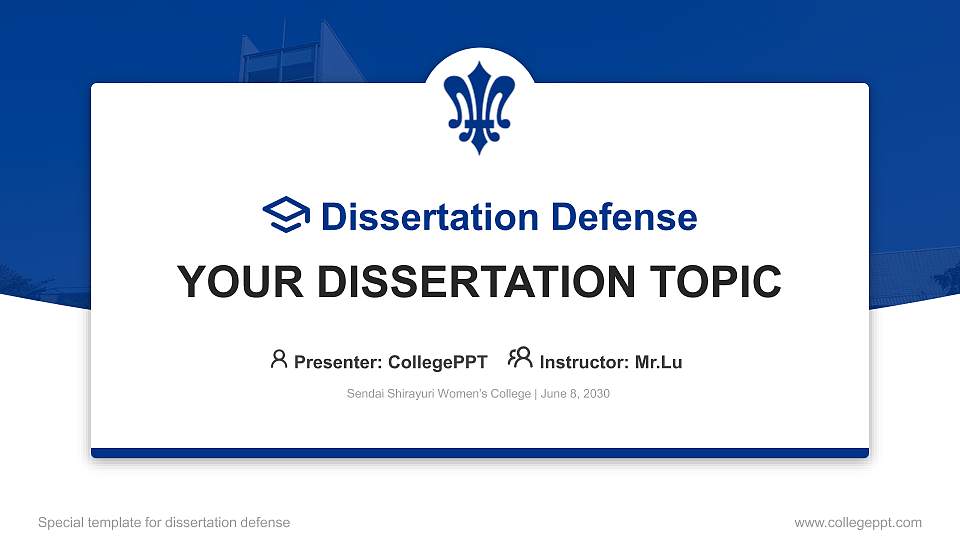 Sendai Shirayuri Women’s College Graduation Thesis Defense PPT Template16:9 ratio PPT effect preview image