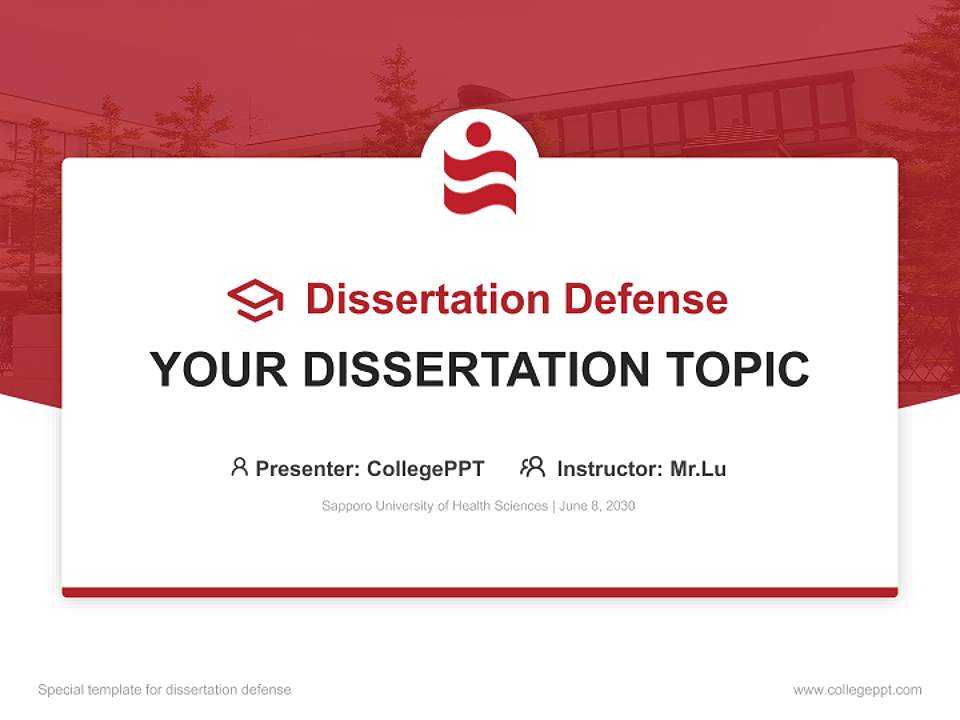 Sapporo University of Health Sciences Graduation Thesis Defense PPT Template4:3 ratio PPT effect preview image7