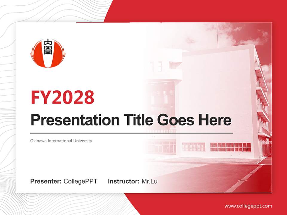 Okinawa International University Academic Presentation/Research Findings Report PPT Template4:3 ratio PPT effect preview image5