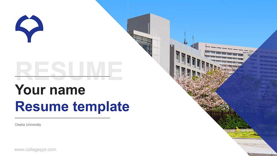 Osaka University Resume PPT Template16:9 ratio PPT effect preview image