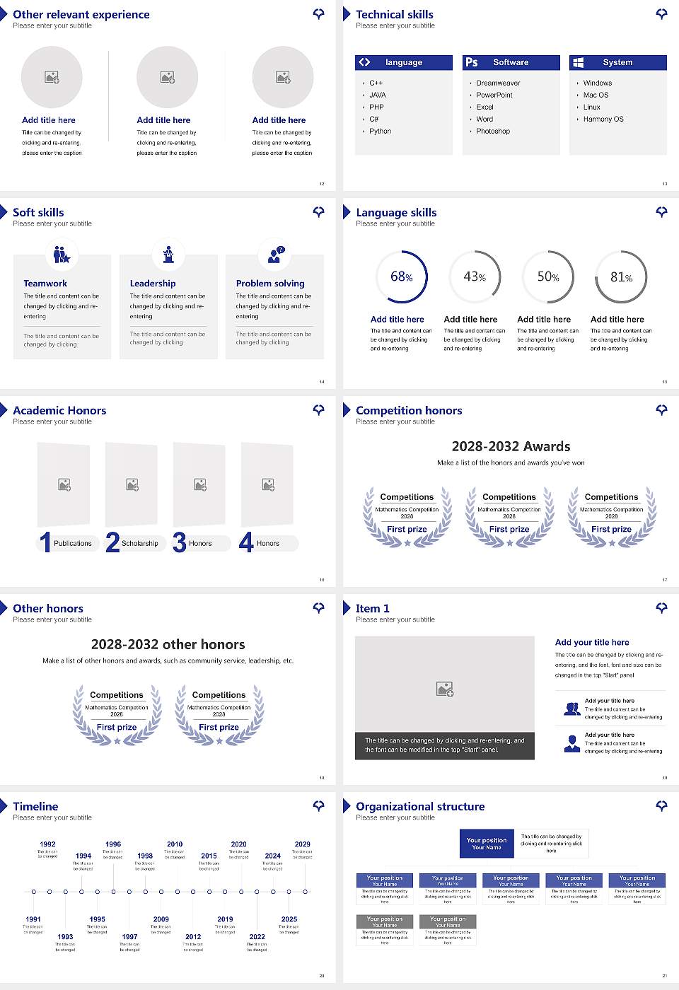 Osaka University Resume PPT Template16:9 ratio PPT effect preview image3
