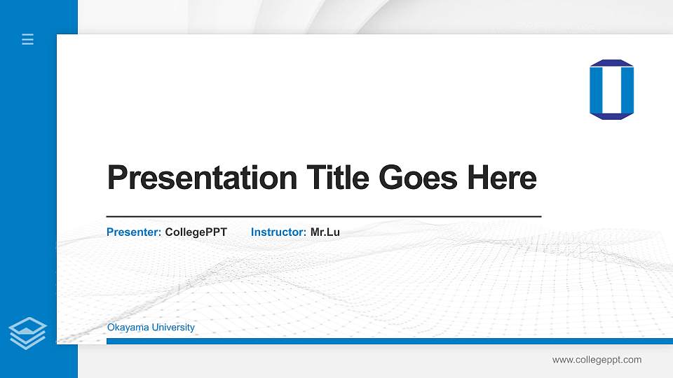 Okayama University Thesis Proposal/Graduation Defense PPT Template16:9 ratio PPT effect preview image