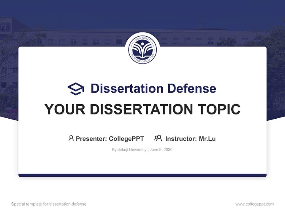 Ryotokuji University Graduation Thesis Defense PPT Template4:3 ratio PPT effect preview image7