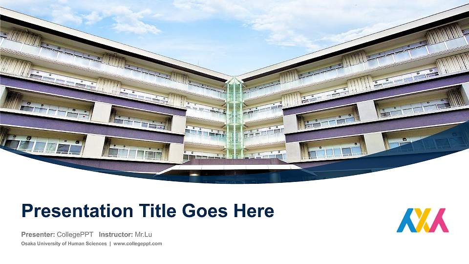 Osaka University of Human Sciences Course/Courseware Creation PPT Template16:9 ratio PPT effect preview image