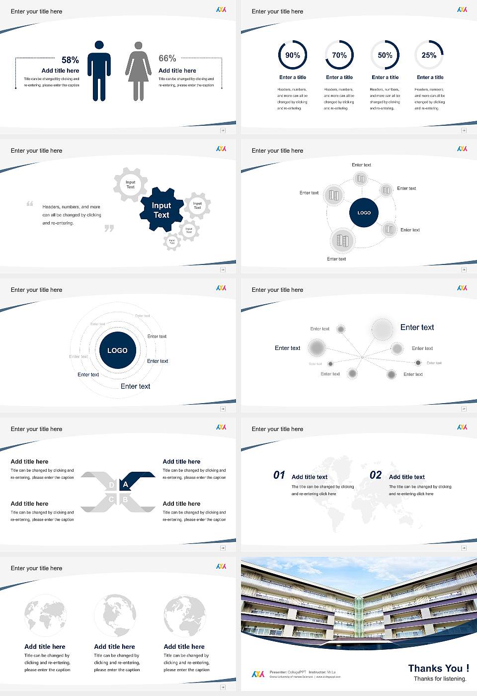 Osaka University of Human Sciences Course/Courseware Creation PPT Template16:9 ratio PPT effect preview image4
