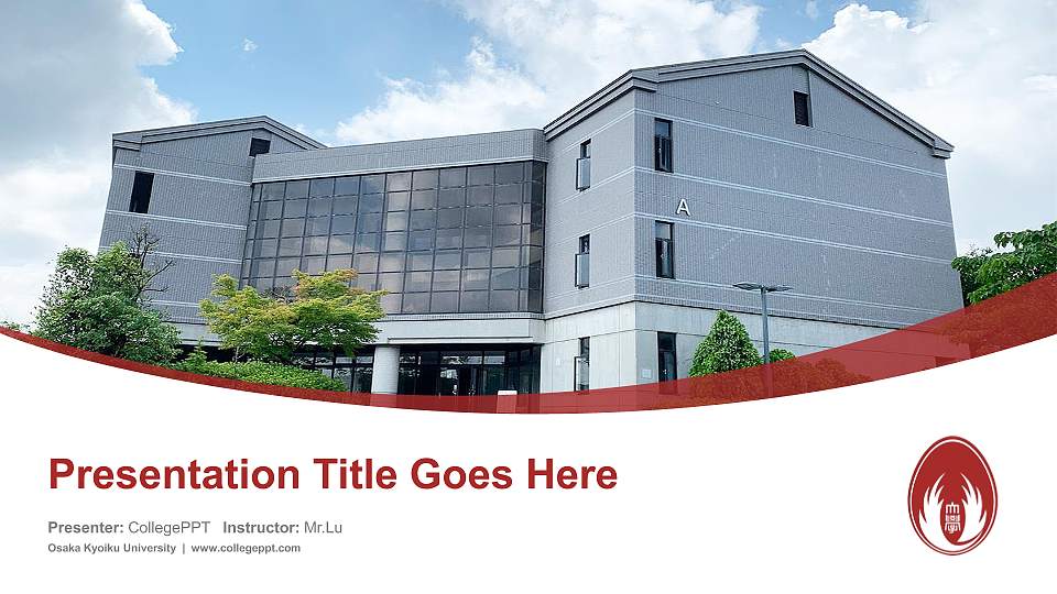 Osaka Kyoiku University Course/Courseware Creation PPT Template16:9 ratio PPT effect preview image