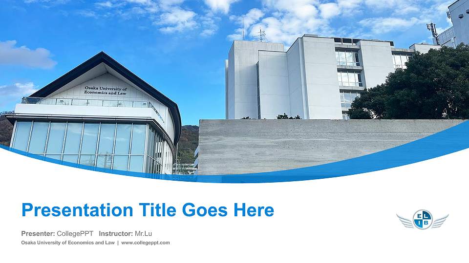 Osaka University of Economics and Law Course/Courseware Creation PPT Template16:9 ratio PPT effect preview image