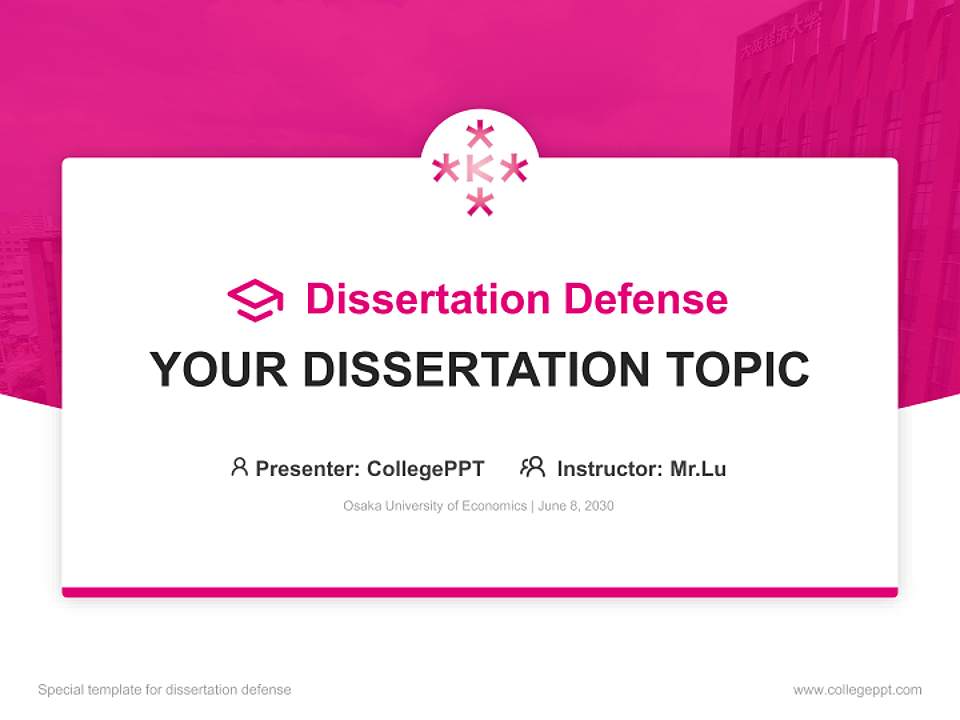 Osaka University of Economics Graduation Thesis Defense PPT Template4:3 ratio PPT effect preview image7