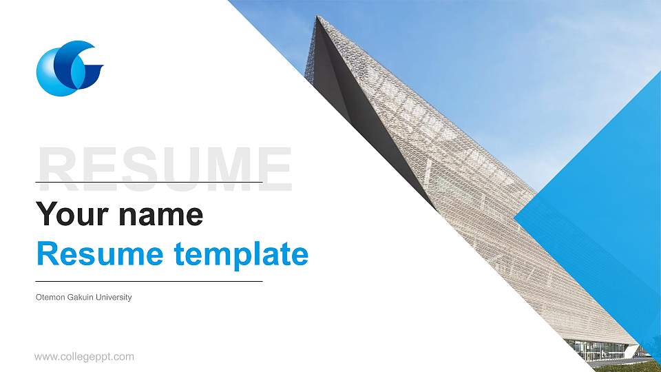 Otemon Gakuin University Resume PPT Template16:9 ratio PPT effect preview image