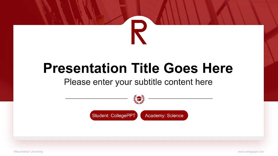 Ritsumeikan University National Scholarship Defense PPT Template16:9 ratio PPT effect preview image