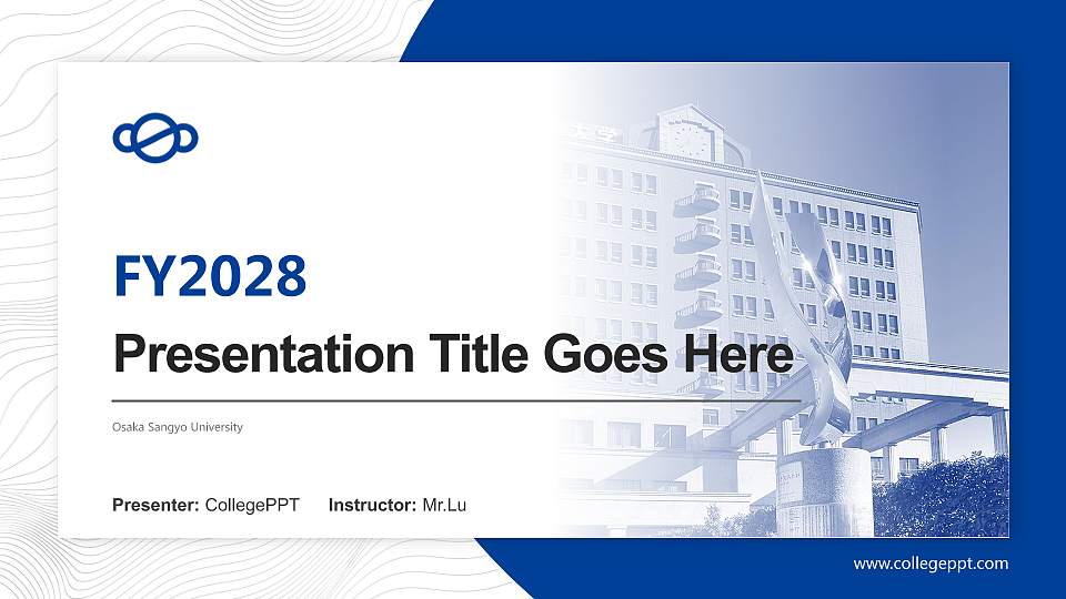 Osaka Sangyo University Academic Presentation/Research Findings Report PPT Template16:9 ratio PPT effect preview image