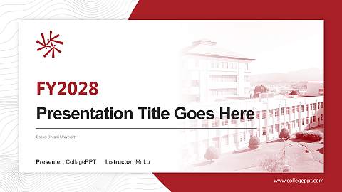 Osaka Ohtani University Academic Presentation/Research Findings Report PPT Template