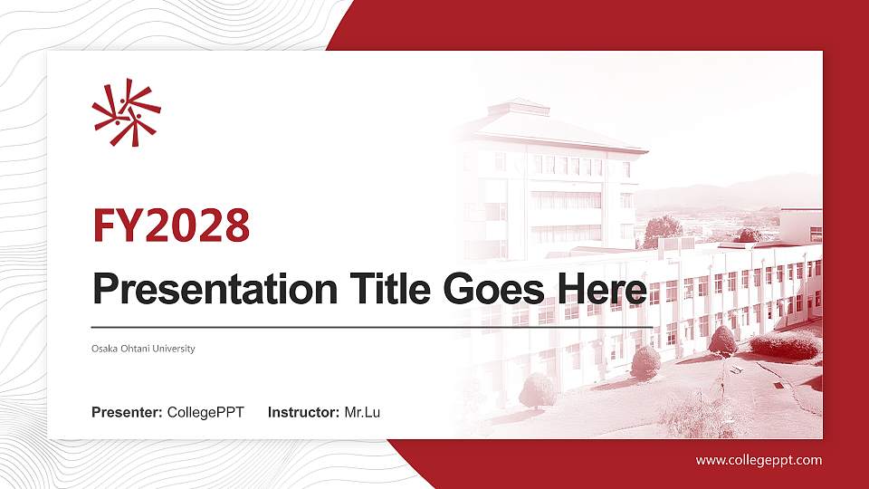 Osaka Ohtani University Academic Presentation/Research Findings Report PPT Template16:9 ratio PPT effect preview image