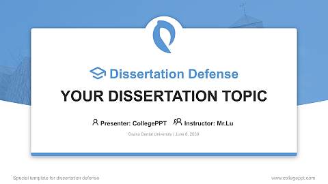 Osaka Dental University Graduation Thesis Defense PPT Template