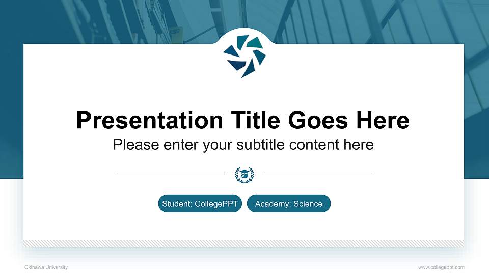 Okinawa University National Scholarship Defense PPT Template16:9 ratio PPT effect preview image